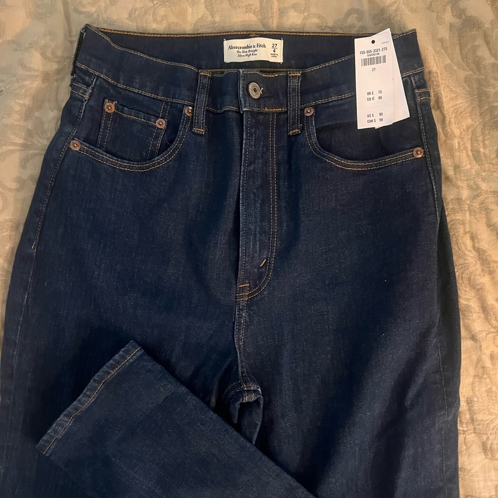 Abercrombie Slim Straight High Rise Curve Love Jeans NEW with tags